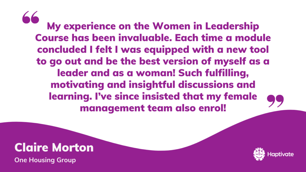 women in leadership course testimonial